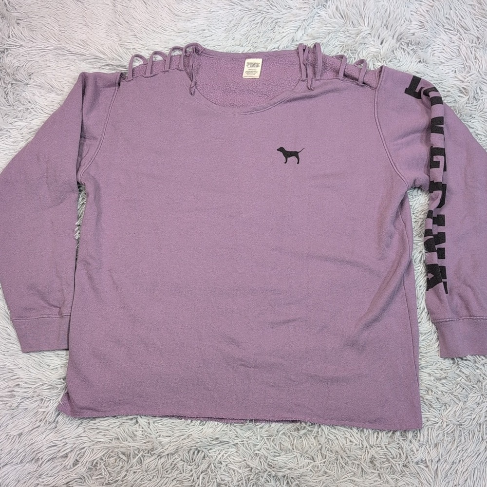Pink Victorias Secret Sweatshirt Womens L Purple Athletic Casual Comfy Active‎